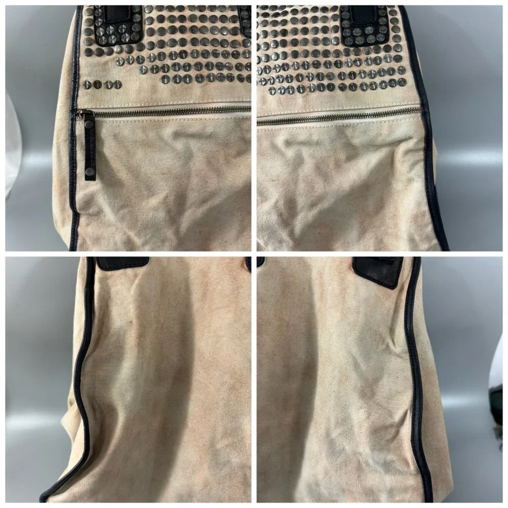 Free People Ryman Distressed Tote Studded Expendable Zipper Center - Picture 7 of 16